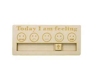 Marooma Panneau Today I Am Feeling, Tableau des Sentiments en Bois, Indique L'humeur Quotidienne Aide à Identifier les émotions Accessoires de Bureau Amusants pour la Maison