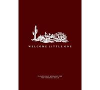 Maroon Baby Shower Guest Book with Western Landscape: Gender Neutral Guest Log with Prompts