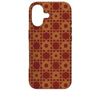 Maroon Dark Red Brown Luxury Asia Persian Mosaic Pattern Coque pour iPhone 17