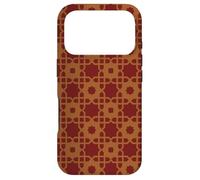 Maroon Dark Red Brown Luxury Asia Persian Mosaic Pattern Coque pour iPhone 17 Pro
