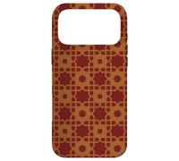 Maroon Dark Red Brown Luxury Asia Persian Mosaic Pattern Coque pour iPhone 17 Pro Max