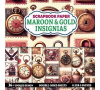 Maroon & Gold Insignias Scrapbook Paper: 36+ Double-Sided Sheets for Mixed Media Collage, Junk Journaling, and DIY Crafts