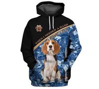 MaroYanYML Berger Allemand/Beagle/Boxer/Bernese Mountain 3D Imprimé Sweat à Capuche Femmes Hommes Pullover Street Tracksuit Love Dog Gift