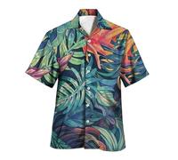 MaroYanYML Chemise hawaïenne à Boutons pour Homme imprimé 3D Tropical Floral et Poissons Chemisier Aloha pour la Plage l'été et Les activités de Plein air
