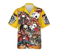 MaroYanYML Chemise hawaïenne à Manches Courtes pour Homme et Femme boutonnée imprimé 3D Poker Casino été Plage Aloha Blouse Haut