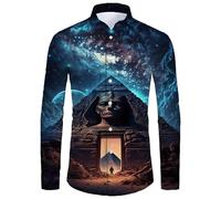 MaroYanYML Dieu de l'Égypte Ancienne Œil Impression 3D Chemise Hawaiienne Femmes Hommes Manches Longues Col à Revers Chemises Casual Plage Chemises Robe