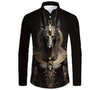 MaroYanYML Dieu de l'Égypte Ancienne Œil Impression 3D Chemise Hawaiienne Femmes Hommes Manches Longues Col à Revers Chemises Casual Plage Chemises Robe