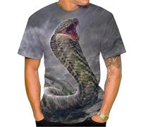 MaroYanYML Femmes Hommes Effrayant Serpent T-Shirts Sauvage Nature Serpent Impression 3D Manches Courtes Col Ras du Cou Pullover Tops Casual Streetwear