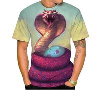 MaroYanYML Femmes Hommes Effrayant Serpent T-Shirts Sauvage Nature Serpent Impression 3D Manches Courtes Col Ras du Cou Pullover Tops Casual Streetwear