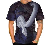 MaroYanYML Femmes Hommes Effrayant Serpent T-Shirts Sauvage Nature Serpent Impression 3D Manches Courtes Col Ras du Cou Pullover Tops Casual Streetwear