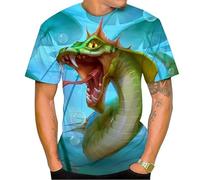 MaroYanYML Femmes Hommes Effrayant Serpent T-Shirts Sauvage Nature Serpent Impression 3D Manches Courtes Col Ras du Cou Pullover Tops Casual Streetwear