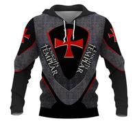 MaroYanYML Femmes Hommes Sweats à Capuche Templiers Imprimé 3D Sweatshirt à Capuche Manches Longues Pullover Cool Survêtement Tops