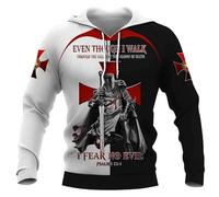 MaroYanYML Femmes Hommes Sweats à Capuche Templiers Imprimé 3D Sweatshirt à Capuche Manches Longues Pullover Cool Survêtement Tops