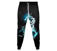MaroYanYML Fire Ice Dragon Tattoo Pattern Femmes Hommes 3D Imprimé Jogger Pantalon Streetwear Cordon Pantalon de Jogging Pantalon avec Poche
