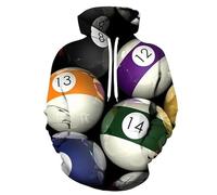 MaroYanYML Hoodie Unisexe à imprimé Boule de Billard 3D 8 Ball Snooker Pullover Sweatshirt pour Hommes et Femmes