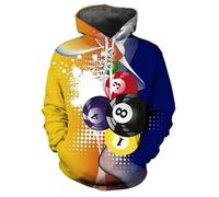 MaroYanYML Hoodie Unisexe à imprimé Boule de Billard 3D 8 Ball Snooker Pullover Sweatshirt pour Hommes et Femmes