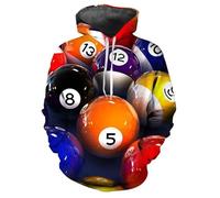 MaroYanYML Hoodie Unisexe à imprimé Boule de Billard 3D 8 Ball Snooker Pullover Sweatshirt pour Hommes et Femmes