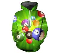 MaroYanYML Hoodie Unisexe à imprimé Boule de Billard 3D 8 Ball Snooker Pullover Sweatshirt pour Hommes et Femmes
