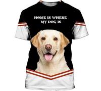MaroYanYML La Maison est l'endroit où Mon Chien est Le Labrador T-Shirts imprimés en 3D T-Shirt Unisexe de Motif de Chien drôle
