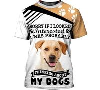 MaroYanYML La Maison est l'endroit où Mon Chien est Le Labrador T-Shirts imprimés en 3D T-Shirt Unisexe de Motif de Chien drôle