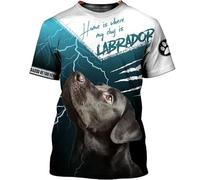 MaroYanYML La Maison est l'endroit où Mon Chien est Le Labrador T-Shirts imprimés en 3D T-Shirt Unisexe de Motif de Chien drôle