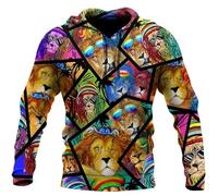 MaroYanYML Le Roi des Animaux Lion Imprimé en 3D Automne Sweat à Capuche pour Hommes Veste Unisexe à Fermeture éclair Pullover Streetwear