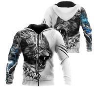 MaroYanYML Le Roi des Animaux Lion Imprimé en 3D Automne Sweat à Capuche pour Hommes Veste Unisexe à Fermeture éclair Pullover Streetwear