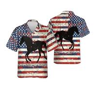 MaroYanYML Magliette da Uomo per il 4 luglio Giorno dell'Indipendenza Americana Con Aquila e Bandiera Degli Stati Uniti stampate in 3D Top patriottici Con risvolto