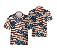 MaroYanYML Magliette da Uomo per il 4 luglio Giorno dell'Indipendenza Americana Con Aquila e Bandiera Degli Stati Uniti stampate in 3D Top patriottici Con risvolto