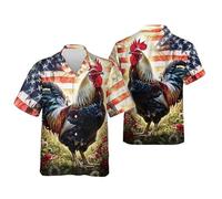 MaroYanYML Magliette da Uomo per il 4 luglio Giorno dell'Indipendenza Americana Con Aquila e Bandiera Degli Stati Uniti stampate in 3D Top patriottici Con risvolto