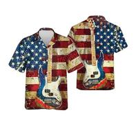 MaroYanYML Magliette da Uomo per il 4 luglio Giorno dell'Indipendenza Americana Con Aquila e Bandiera Degli Stati Uniti stampate in 3D Top patriottici Con risvolto