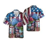 MaroYanYML Magliette da Uomo per il 4 luglio Giorno dell'Indipendenza Americana Con Aquila e Bandiera Degli Stati Uniti stampate in 3D Top patriottici Con risvolto