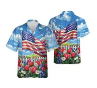 MaroYanYML Magliette da Uomo per il 4 luglio Giorno dell'Indipendenza Americana Con Aquila e Bandiera Degli Stati Uniti stampate in 3D Top patriottici Con risvolto