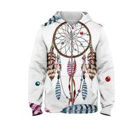 MaroYanYML Plumes Tribal Attrape-Rêves Femmes/Hommes 3D Imprimé Fermeture Éclair Haut Capuche Surdimensionné Décontracté À Capuche Sweatshirts Hauts Vêtement De Rue