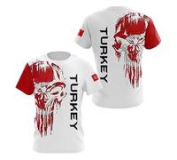MaroYanYML T-Shirt Graphique imprimé en 3D du Drapeau de la Turquie pour Hommes Tee Tops d'été à Manches Courtes et col Rond Streetwear T-Shirts surdimensionnés pour Hommes