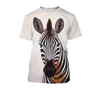 MaroYanYML T-Shirt imprimé en 3D d'un Animal zébré pour Hommes T-Shirts Graphiques à Manches Courtes avec personnalité décontractée et Cheval