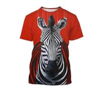 MaroYanYML T-Shirt imprimé en 3D d'un Animal zébré pour Hommes T-Shirts Graphiques à Manches Courtes avec personnalité décontractée et Cheval