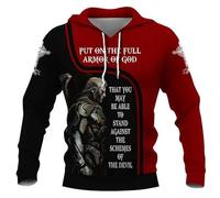 MaroYanYML Templiers Imprimé 3D Pullover Sweats à Capuche Femmes/Hommes Sweatshirts à Capuche avec Poche Décontracté Loose Survêtement Tops
