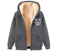 MaroYanYML Yes,I'm Always Cold Sherpa Polaire Doublé Sweat Femmes Hommes Drôle Lettre 3D Imprimé Fermeture Éclair Sweats À Capuche Casual Winter Cardigan