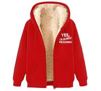 MaroYanYML Yes,I'm Always Freezing Sherpa Polaire Doublé Sweat Femmes Hommes Drôle Lettre 3D Imprimé Fermeture Éclair Sweats à Capuche Casual Winter Cardigan
