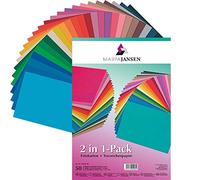 MarpaJansen 330.241-00 Lot de 2 paquets de papier photo et de marque-page en 25 couleurs 22,5 x 32,5 cm 50 feuilles 300 g/m² Multicolore Taille unique