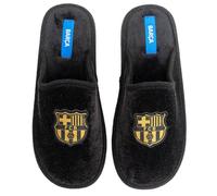 MARPEN SLIPPERS, Chaussons d'hiver avec Semelle Flexible Officiels FC Barcelona de Football Unisex pour Homme ou Femme, Ouverts Noir, Taille 39