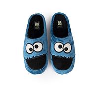 MARPEN SLIPPERS, Chaussons d'hiver Monstre Bleu en Fourrure Douce Unisex pour Homme ou Femme, Ouverts Bleu, Taille 43
