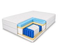 MARPUR Matelas à ressorts ensachés 7 zones 120 x 200 cm, dureté H3, hauteur env. 20 cm, couleur : blanc, avec housse