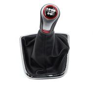 MARQI Voiture Pommeaux Leviers Vitesse 5/6 vitesses pour VW pour POLO 6R 2009 2010 2011 2012 2013 2014 levier levier vitesse voiture couvercle botte guêtre 6R0711456B(Couleur:R12345 type 1)