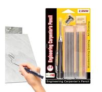 Marquage des trous profonds professionnel - Marqueur réglable de 2,8 mm, 12 mines, tête longue pour un marquage précis Carrelage en bois adulte Construction métallique Application de soudage