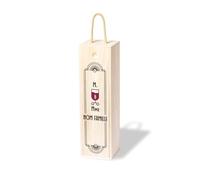 Marquage Unique Coffret à Vin Personnalisable en Bois de Paulownia, Boîte Cadeau pour 1 Bouteille, Couvercle Coulissant, Cordon de Transport