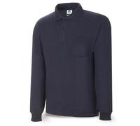 Marque-1288 POLAMLXL Polo Manches Longues-Bleu Ciel-Xl