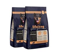 Marque Amazon - Lifelong Aliment complet pour chiens seniors de moyenne et grande race sans céréale élaboré avec de la viande fraîche de poulet - 5kg*2