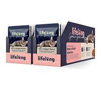 Marque Amazon - Lifelong Aliments Humides à vie Sans Céréales Pour Chats, Selection de Viande en Bouillon 4.76kg, 56 lot de 85g